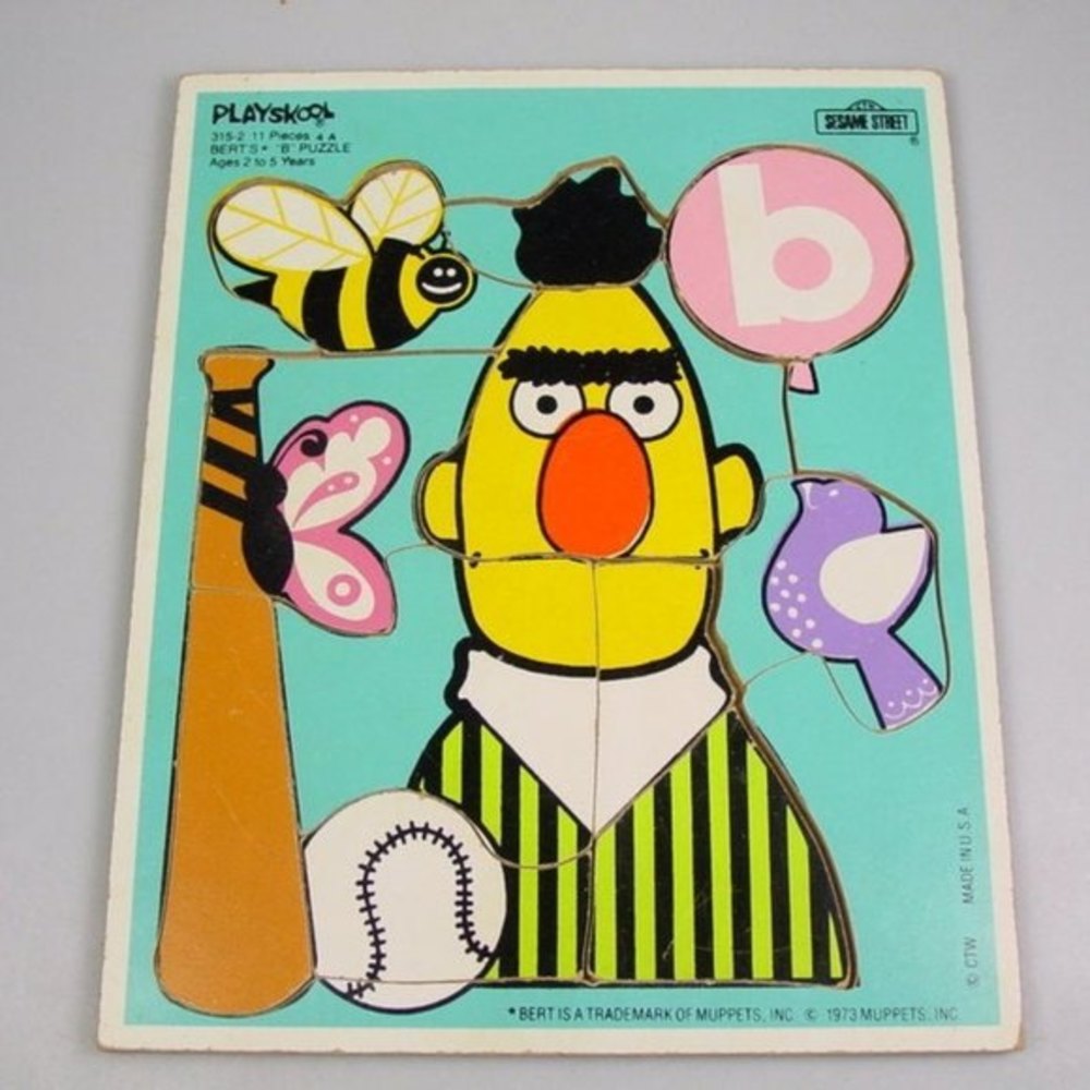 Sesame Street Muppets BERT wooden tray puzzle